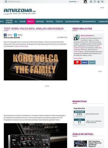Amazona.de Test: Korg Volca Kick, Analog Groovebox Amazona.de Test: Korg Volca Kick, Analog Groovebox