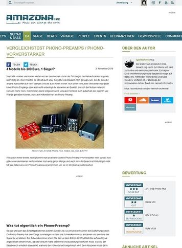 Amazona.de Vergleichstest Phono-Preamps / Phono-Vorverstärker Amazona.de Vergleichstest Phono-Preamps / Phono-Vorverstärker
