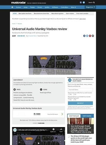 MusicRadar.com Universal Audio Manley Voxbox MusicRadar.com Universal Audio Manley Voxbox