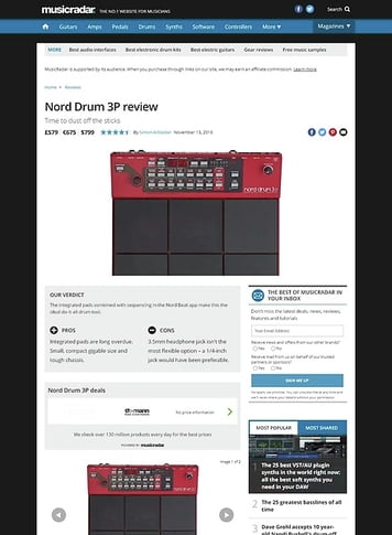 MusicRadar.com Nord Drum 3P MusicRadar.com Nord Drum 3P