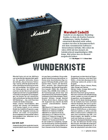 Gitarre & Bass Marshall Code25, Modeling-Combo Gitarre & Bass Marshall Code25, Modeling-Combo