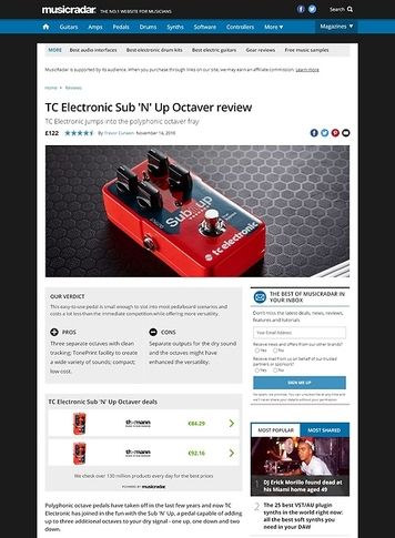 MusicRadar.com TC Electronic Sub 'N' Up Octaver MusicRadar.com TC Electronic Sub 'N' Up Octaver