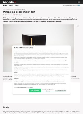 Bonedo.de Millenium Blackbox Cajon Bonedo.de Millenium Blackbox Cajon