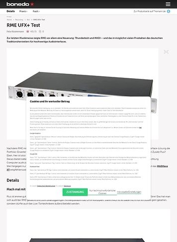 Bonedo.de RME UFX+ Bonedo.de RME UFX+