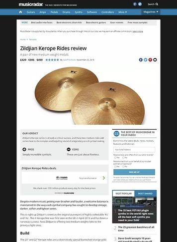 MusicRadar.com Zildjian Kerope Rides MusicRadar.com Zildjian Kerope Rides