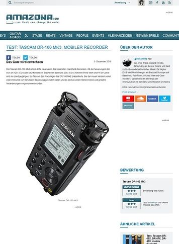 Amazona.de Tascam DR-100 Mk3 Amazona.de Tascam DR-100 Mk3