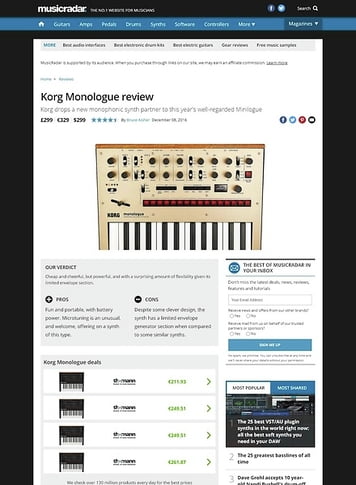 MusicRadar.com Korg Monologue MusicRadar.com Korg Monologue
