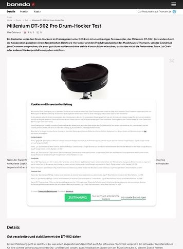Bonedo.de Millenium DT-902 Pro Drum-Hocker Bonedo.de Millenium DT-902 Pro Drum-Hocker