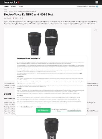 Bonedo.de Electro-Voice EV ND86 und ND96 Bonedo.de Electro-Voice EV ND86 und ND96