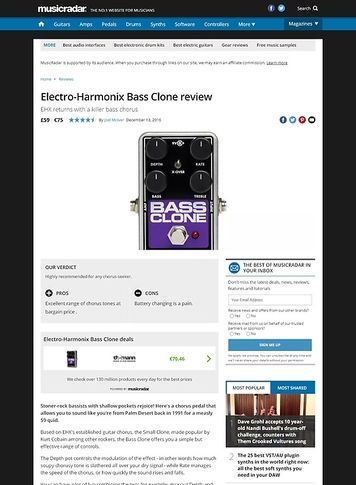 MusicRadar.com Electro-Harmonix Bass Clone MusicRadar.com Electro-Harmonix Bass Clone