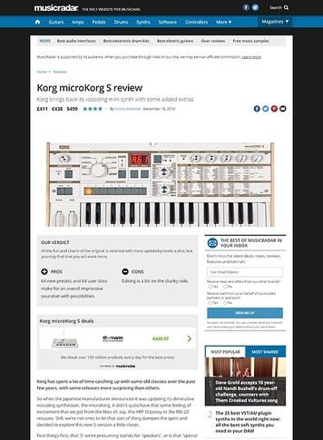 MusicRadar.com Korg microKorg S MusicRadar.com Korg microKorg S