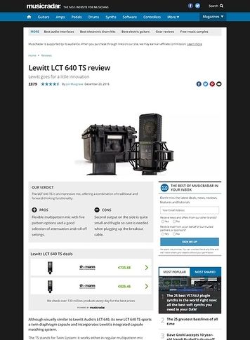 MusicRadar.com Lewitt LCT 640 TS MusicRadar.com Lewitt LCT 640 TS