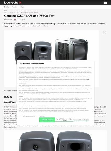 Bonedo.de Genelec 8350A SAM und 7360A Bonedo.de Genelec 8350A SAM und 7360A