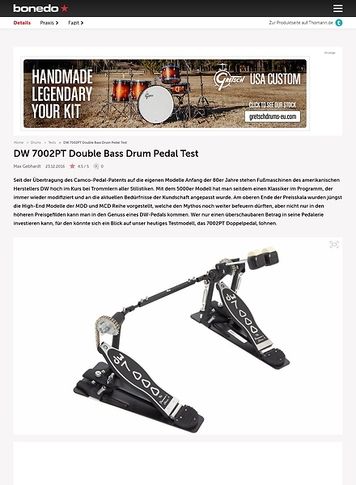Bonedo.de DW 7002PT Double Bass Drum Pedal Bonedo.de DW 7002PT Double Bass Drum Pedal