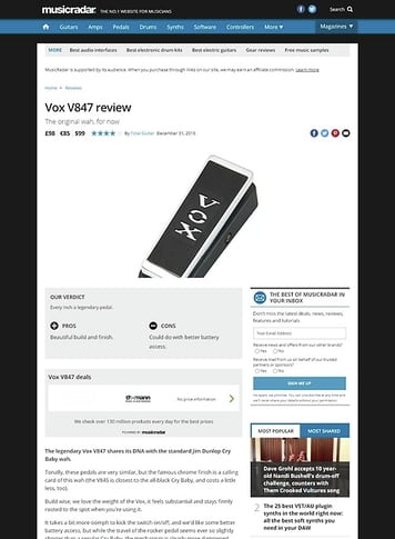 MusicRadar.com Vox V847 MusicRadar.com Vox V847