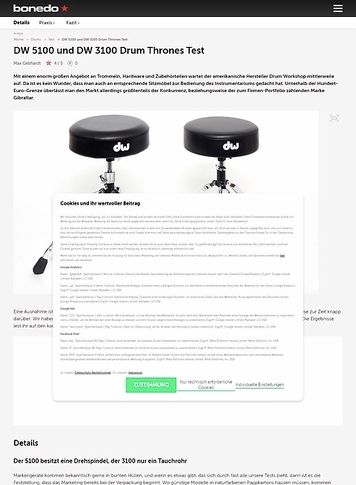 Bonedo.de DW 5100 und DW 3100 Drum Thrones Bonedo.de DW 5100 und DW 3100 Drum Thrones