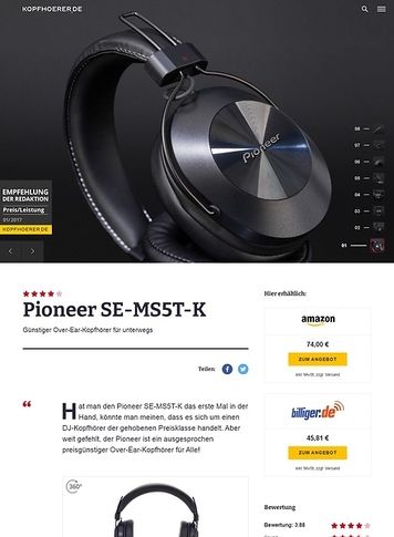 Kopfhoerer.de Pioneer SE-MS5T-K Black Kopfhoerer.de Pioneer SE-MS5T-K Black