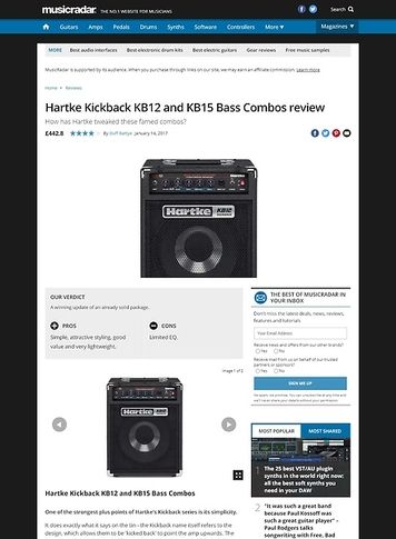 MusicRadar.com Hartke Kickback KB12 and KB15 Bass Combos MusicRadar.com Hartke Kickback KB12 and KB15 Bass Combos