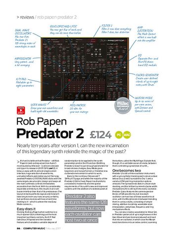 Computer Music Rob Papen Predator 2 Computer Music Rob Papen Predator 2