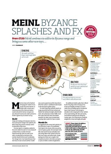 Rhythm Meinl Byzance Splashes and FX Rhythm Meinl Byzance Splashes and FX