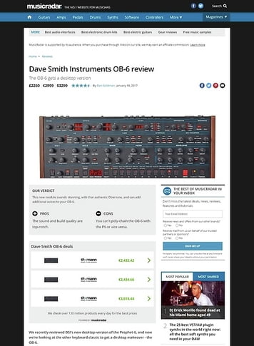 MusicRadar.com Dave Smith Instruments OB-6 MusicRadar.com Dave Smith Instruments OB-6