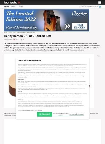 Bonedo.de Harley Benton UK-10 S Konzert Bonedo.de Harley Benton UK-10 S Konzert