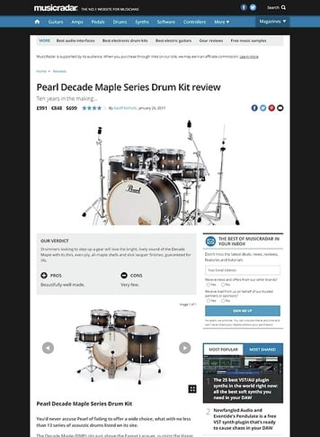 MusicRadar.com Pearl Decade Maple Series Drum Kit MusicRadar.com Pearl Decade Maple Series Drum Kit