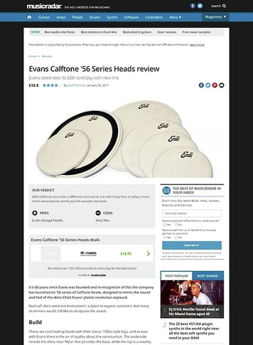 MusicRadar.com Evans Calftone '56 Series Heads MusicRadar.com Evans Calftone '56 Series Heads