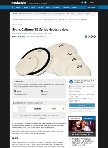 MusicRadar.com Evans Calftone '56 Series Heads MusicRadar.com Evans Calftone '56 Series Heads