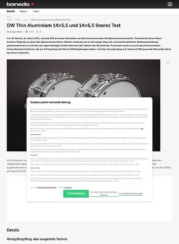Bonedo.de DW Thin Aluminium 14x5,5 und 14x6,5 Snares Bonedo.de DW Thin Aluminium 14x5,5 und 14x6,5 Snares
