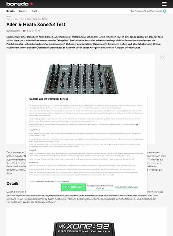 Bonedo.de Allen & Heath Xone:92 Bonedo.de Allen & Heath Xone:92