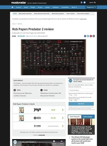 MusicRadar.com Rob Papen Predator 2 MusicRadar.com Rob Papen Predator 2
