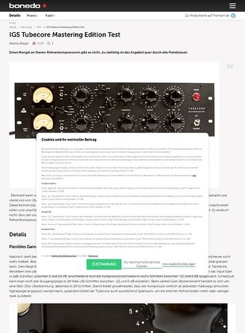Bonedo.de IGS Tubecore Mastering Edition Bonedo.de IGS Tubecore Mastering Edition
