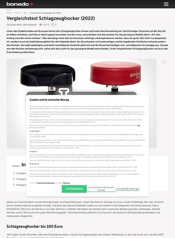 Bonedo.de Vergleichstest Schlagzeughocker Bonedo.de Vergleichstest Schlagzeughocker