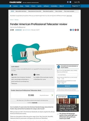 MusicRadar.com Fender American Professional Telecaster MusicRadar.com Fender American Professional Telecaster