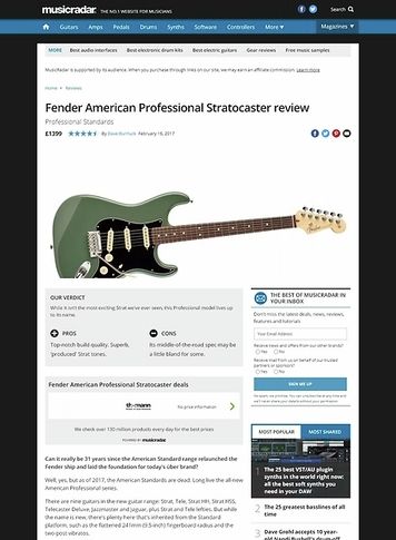 MusicRadar.com Fender American Professional Stratocaster MusicRadar.com Fender American Professional Stratocaster