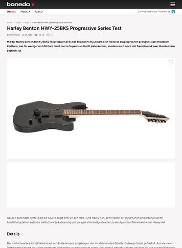 Bonedo.de Harley Benton HWY-25BKS Progressive Series Bonedo.de Harley Benton HWY-25BKS Progressive Series
