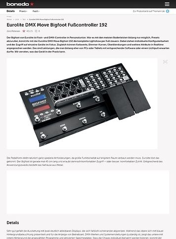 Bonedo.de Eurolite DMX Move Bigfoot Fußcontroller 192 Bonedo.de Eurolite DMX Move Bigfoot Fußcontroller 192