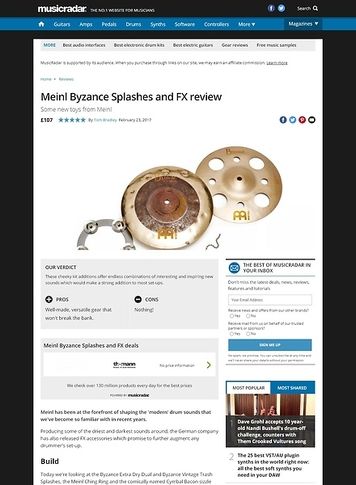 MusicRadar.com Meinl Byzance Splashes and FX MusicRadar.com Meinl Byzance Splashes and FX