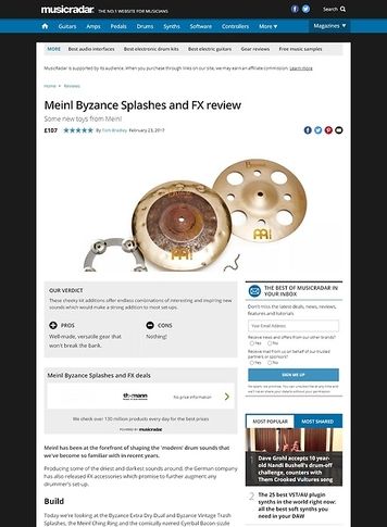MusicRadar.com Meinl Byzance Splashes and FX MusicRadar.com Meinl Byzance Splashes and FX