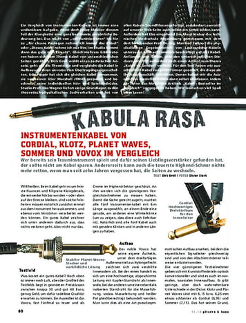 Gitarre & Bass Kabula Rasa - der Vergleichstest! Gitarre & Bass Kabula Rasa - der Vergleichstest!