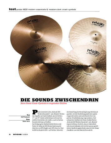 Sticks Paiste F602 Modern Essentials & Masters Dark Crash Cymbals Sticks Paiste F602 Modern Essentials & Masters Dark Crash Cymbals