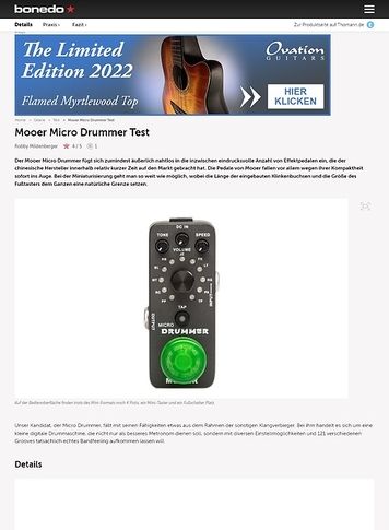Bonedo.de Mooer Micro Drummer Bonedo.de Mooer Micro Drummer