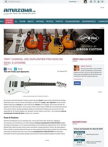 Amazona.de Charvel Joe Duplantier Pro-Mod SD S2HH Amazona.de Charvel Joe Duplantier Pro-Mod SD S2HH