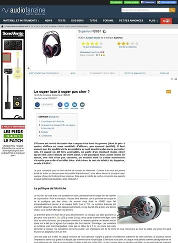 Audiofanzine.com Superlux HD681 Audiofanzine.com Superlux HD681