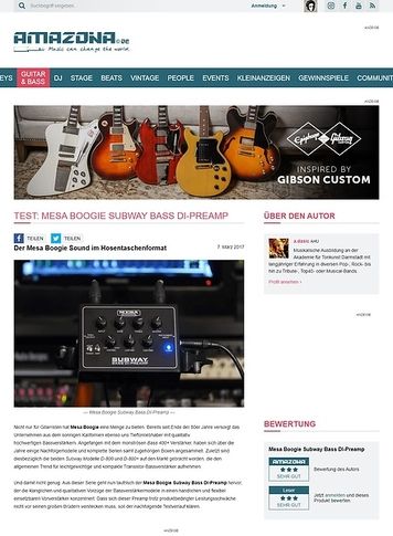 Amazona.de Mesa Boogie Subway Bass DI-Preamp Amazona.de Mesa Boogie Subway Bass DI-Preamp