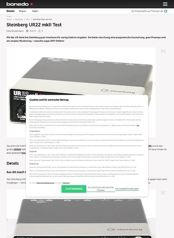 Bonedo.de Steinberg UR22 mkII Bonedo.de Steinberg UR22 mkII