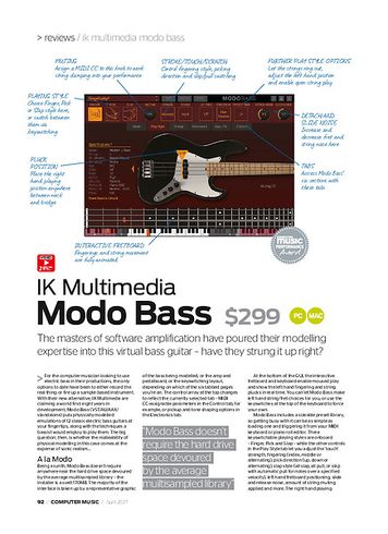 Computer Music IK Multimedia Modo Bass Computer Music IK Multimedia Modo Bass