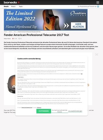 Bonedo.de Fender American Professional Telecaster Bonedo.de Fender American Professional Telecaster