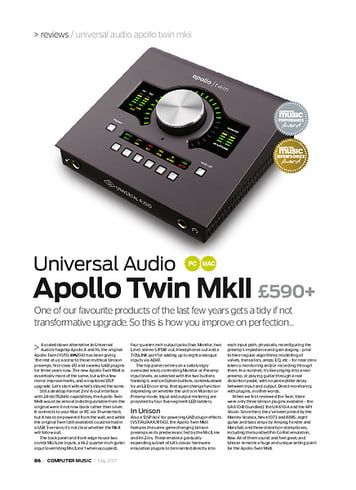 Computer Music Universal Audio Apollo Twin MkII Computer Music Universal Audio Apollo Twin MkII